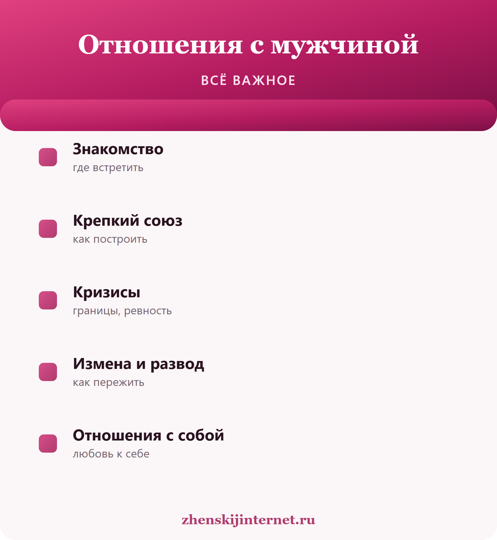 Отношения с мужчиной: всё важное